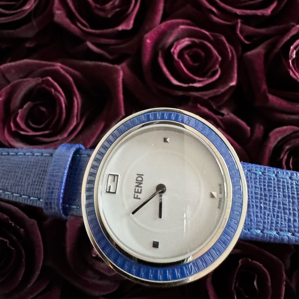 Authentic Fendi White and Blue Watch
Leather strap
